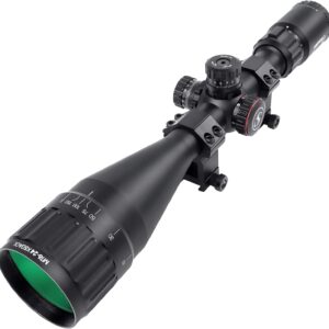 SNIPER Rifle Scope MT 6-24×50 with Red/Green/Blue Illuminated Reticle Riflescope, Adjustable Objective