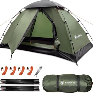 Backpacking Tent for Camping 1-5 Person Hiking Ultralight Tent for Waterproof Windproof Outdoor Two Doors Tents Easy Quick Setup Lightweight Instant Tents
