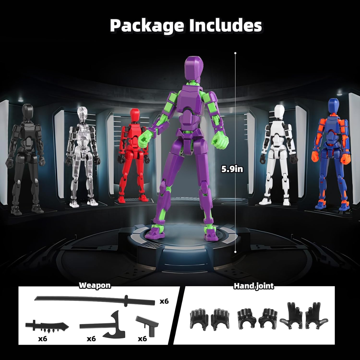 13 Action Figure Set, 6PCS T-Robot 13 Action Figure Titan 13 3D Printed Toys Articulated, for Modeling Enthusiasts Etc Birthday Gifts & Children's Day Gifts for Kids 5-8 Years Old(Assembly Required) - Image 4