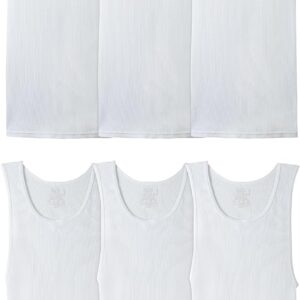 Fruit of the Loom Men’s Sleeveless Tag Free Moisture Wicking Tank A-Shirt