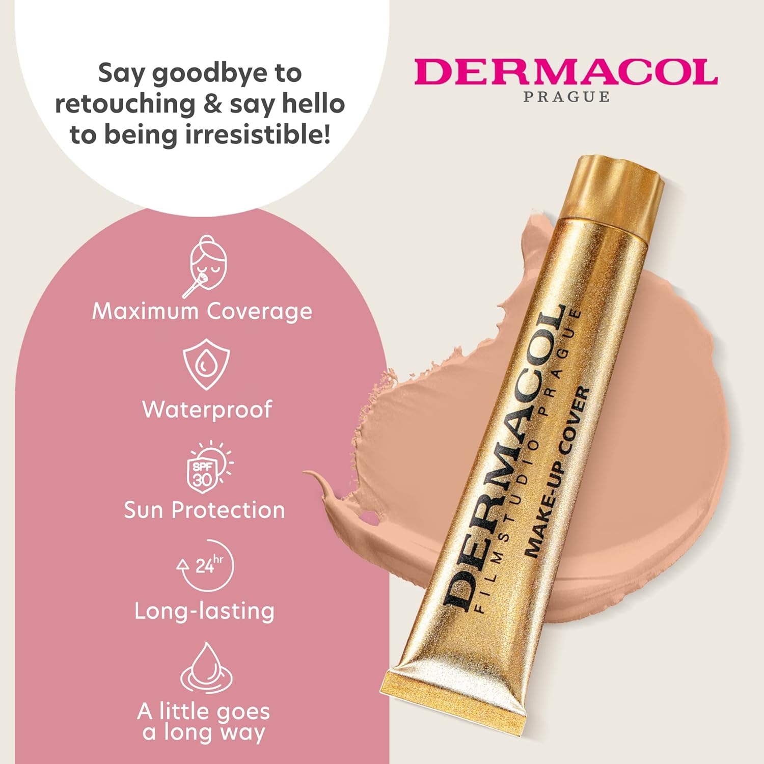 Dermacol - Full Coverage Liquid Matte Foundation, with SPF 30, Waterproof, for Oily Skin, Acne, & Under Eye Bags, Long-Lasting Makeup Products, 30g, Shade 210 - Image 2