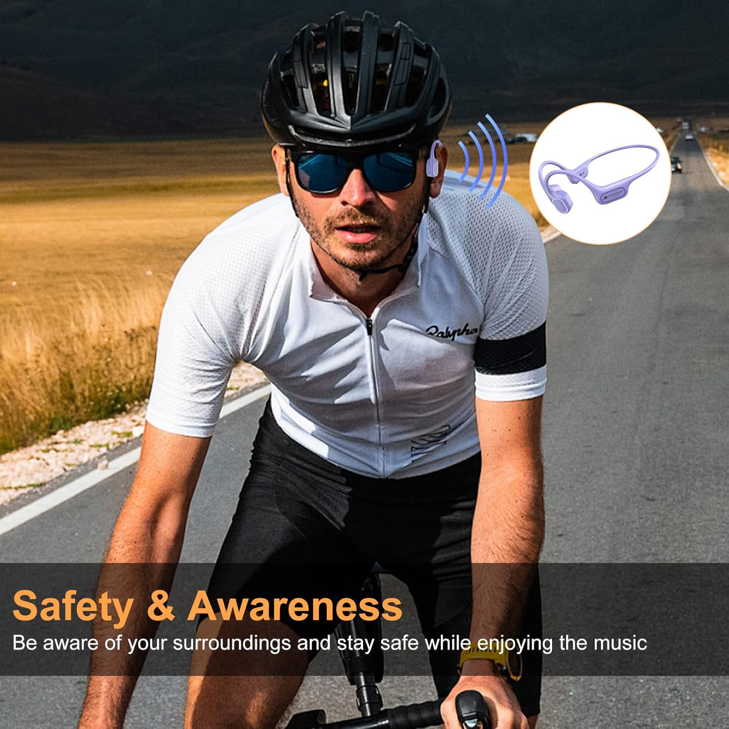 Bone Conduction Bluetooth Headphones, IP68 Waterproof Swimming Headphones with 32GB MP3 Player, Lightweight Open Ear Design for Swimming/Surfing/Marathon/Cycling(Purple) - Image 6