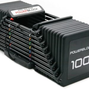 PowerBlock Pro 100 Adjustable Dumbbell, Sold As A Single Unit 5-100 lb Dumbbell – Durable Steel Build, Innovative Workout Equipment, Strength Training
