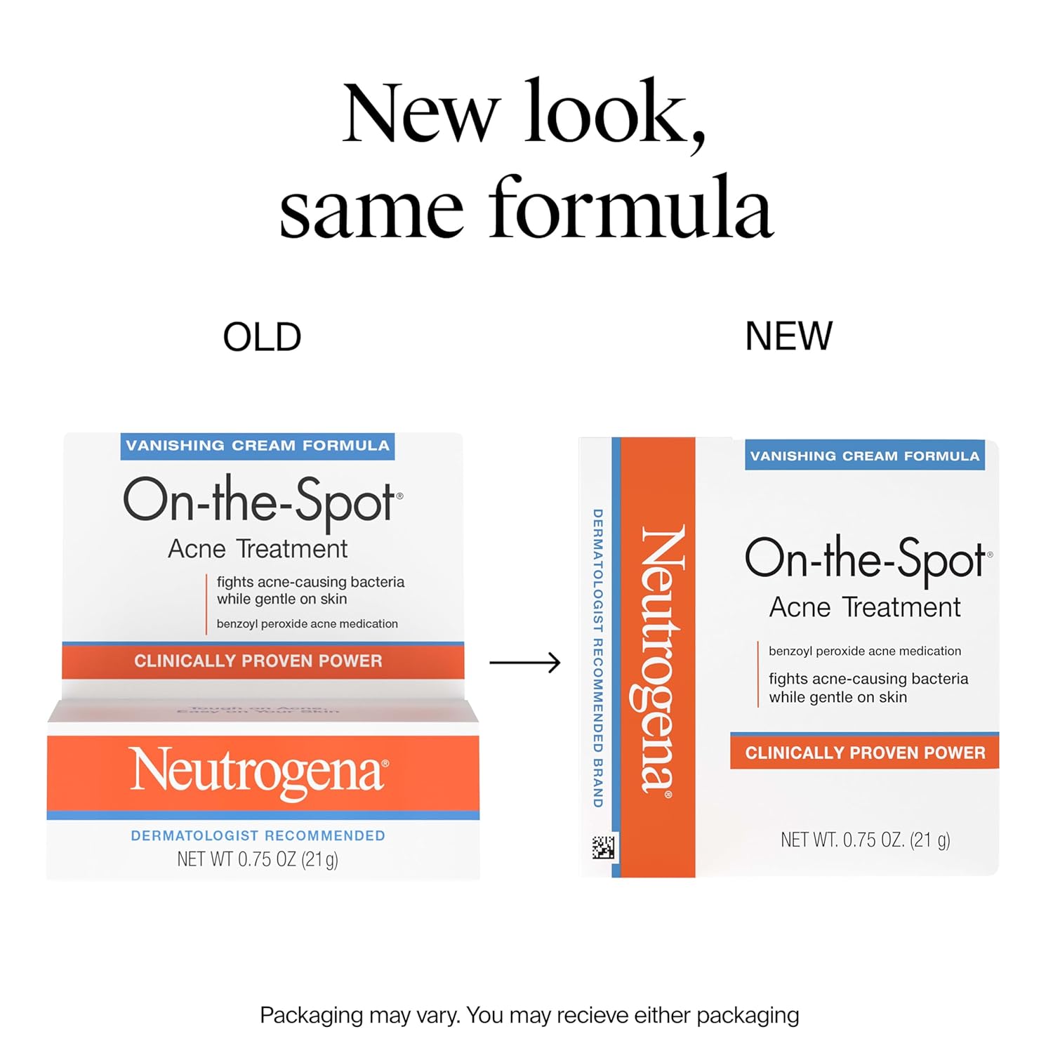 Neutrogena On-The-Spot Acne Spot Treatment Cream with 2.5% Benzoyl Peroxide, Gentle Face Blemish Medicine for Acne-Prone Skin, Vanishing Formula, Clinically Proven Day-1 Results, 0.75-Ounce Tube - Image 3