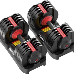 Upgraded Adjustable Dumbbell Set of 2 (52.5 lbs/25 lbs), 15/9 Weights Dumbbell Set, Quick Adjustable Dumbbells For Men and Women Home Gym Workout with Anti-Slip Handle, Safe and No Falling