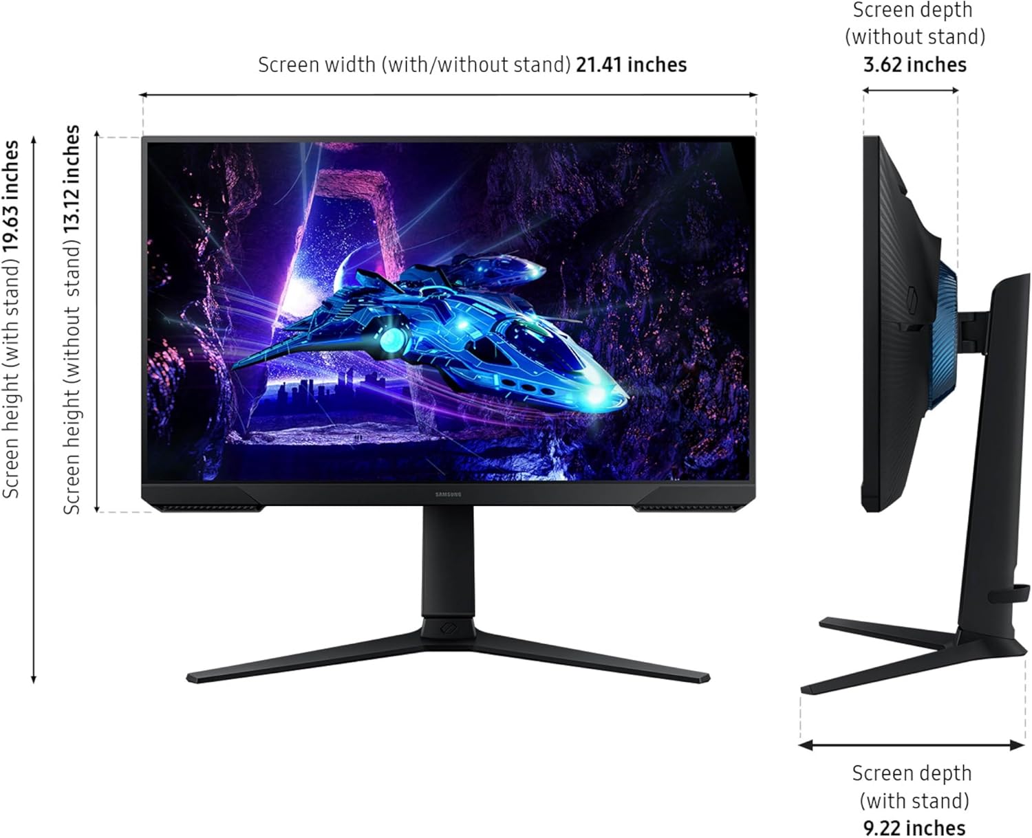 Samsung 24-Inch Odyssey G3 (G30D) Series FHD Gaming Monitor, 1ms, 180Hz, AMD FreeSync, Adjustable Stand, Black Equalizer, Virtual Aim Point, Eye Saver Mode, Flicker-Free, LS24DG302ENXZA - Image 3