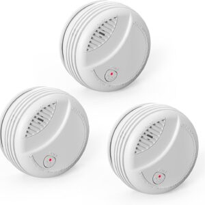 3 Pack Wireless Smoke Detectors for Home,Photoelectric Wireless Fire Alarms Battery Powered Design(not Included),Portable Operated for Travel,Attic Fire Alarm Universal RV Smoke Detector