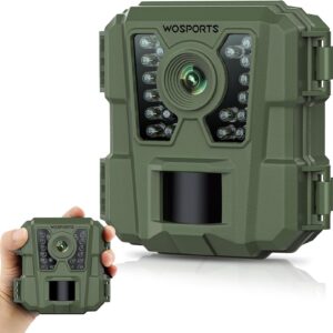 WOSPORTS Mini Trail Camera 24MP 1080P HD Game Camera with Night Vision Motion Activated Waterproof,Trail Cam with Fast Trigger Time for Outdoor Wildlife Monitoring