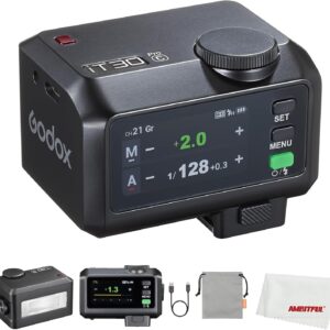 Godox iT30 Pro C iT30Pro C iT30ProC iT30Pro-C Mini Flash for Canon Camera, TTL Auto-Exposure, HSS 1/8000 Seconds, 2.4G Wireless Xsystem, 2.8″ Full-Color Touchscreen, Lithium Battery (Black)