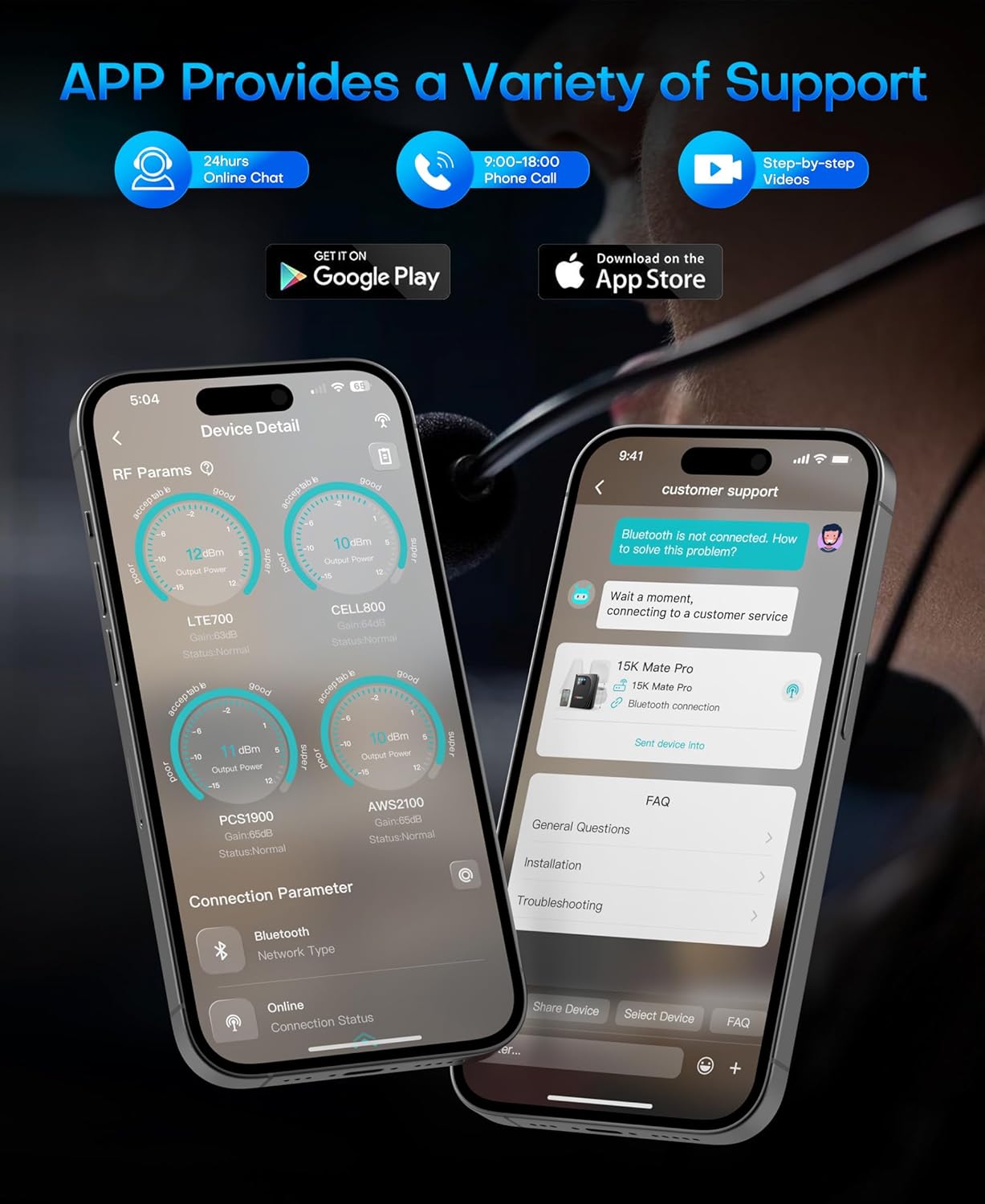 Cell Phone Booster for Multiroom, Boost Cellular Signal Cover to 1,2000 Sq Ft with 2 Indoor (Built-in 1) Antennas and Touch Display 72dB Gain for Homes and Offices 2-Story, Support All U.S Carriers - Image 7