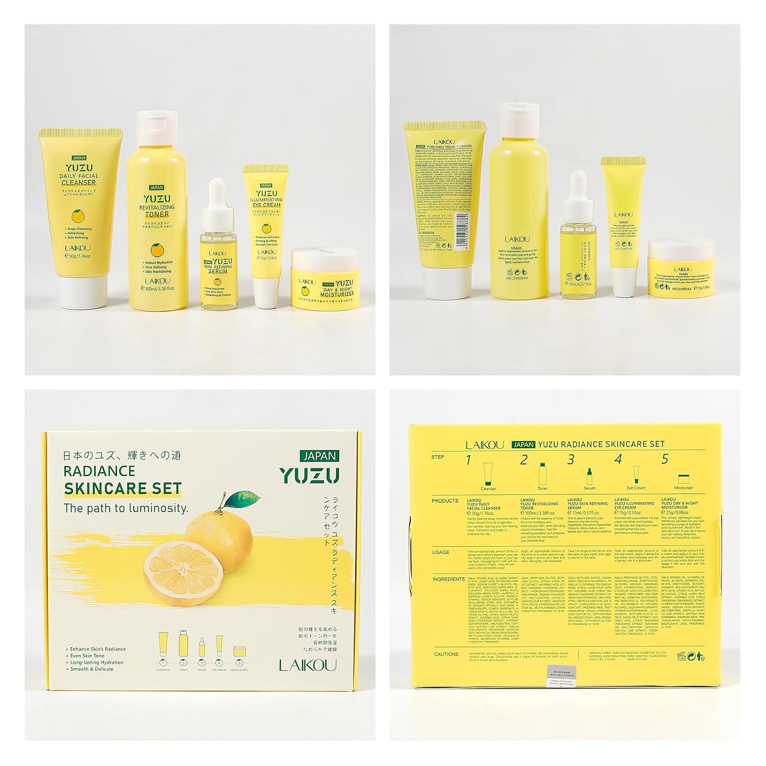 LAIKOU Skin Care Set, Gifts for Women, Skin Care Routine Kit for Women, Skincare Gift Set with YUZU Cleanser, Toner, Serum, Eye Cream, Face Cream Mother's Day Christmas Birthday Daughter Wife - Image 7