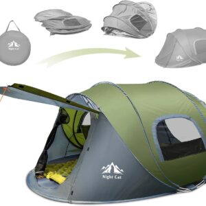 Night Cat Pop-up Camping Tent: 2 Person Tent Waterproof Instant Easy Setup Family Tent
