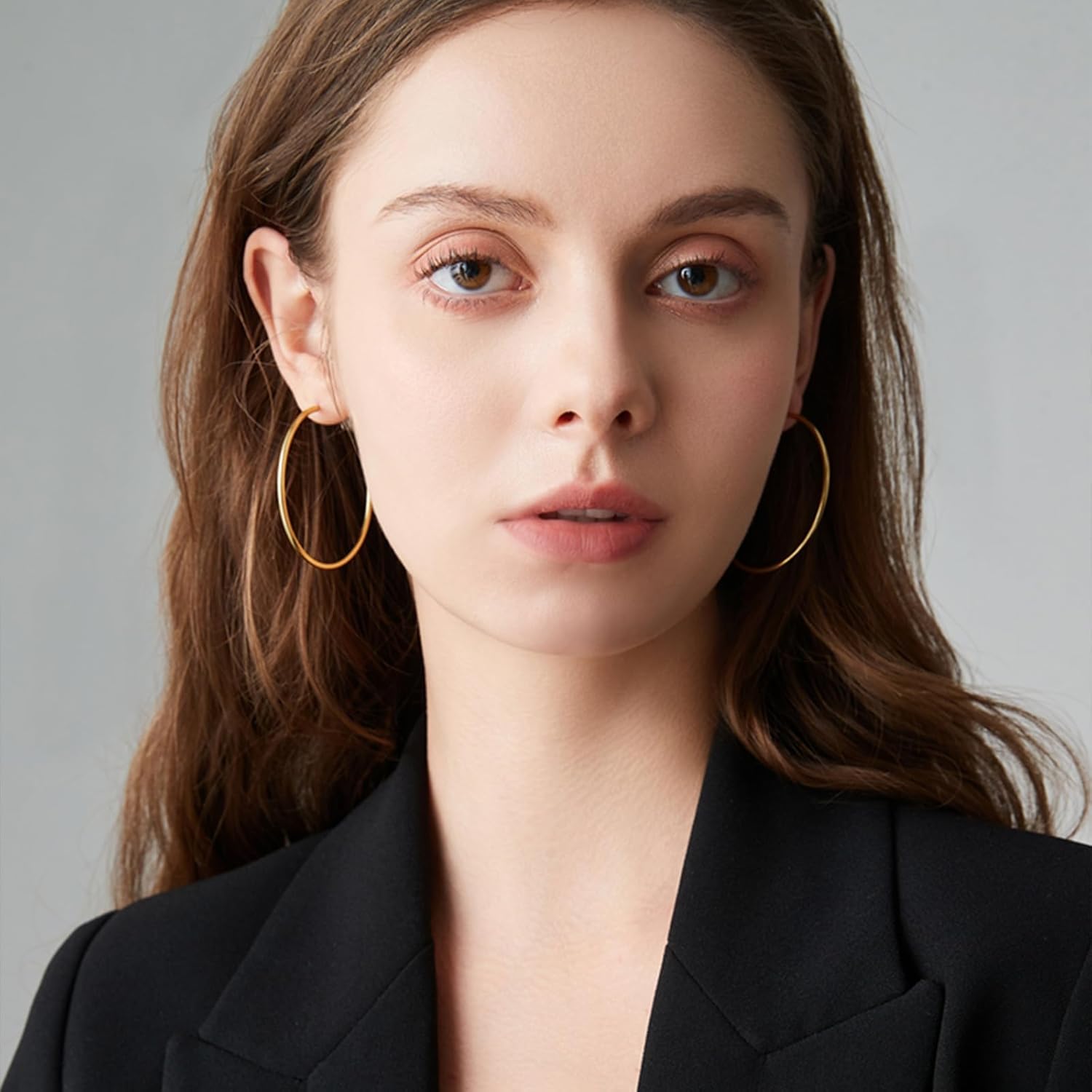 4 Pairs Silver Gold Hoop Earrings for Women | 14K Gold Plated Hoop Earrings Set Hypoallergenic Earring Lightweight Dangle Earrings Set - Image 6