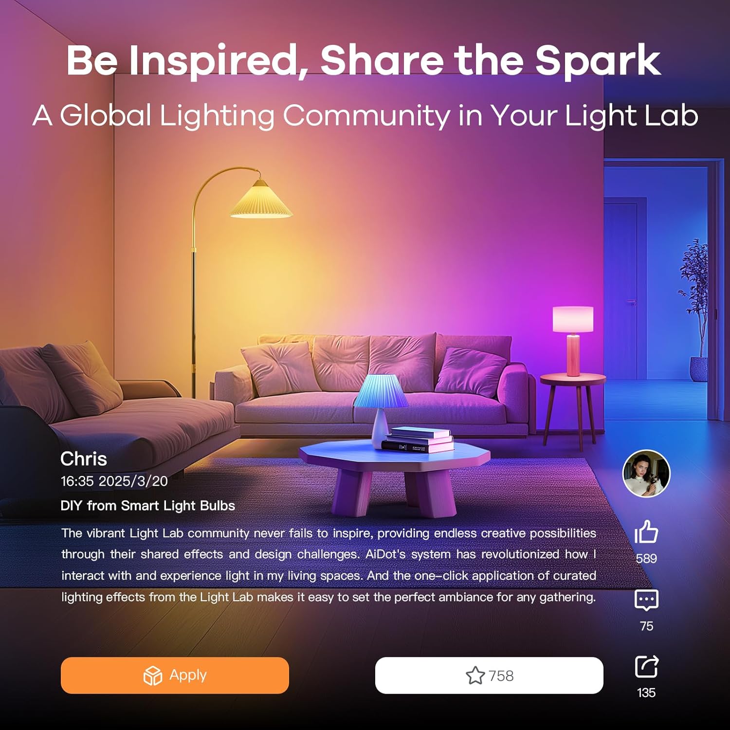 OREiN Matter Smart Light Bulb, Smart Light Bulbs Work with Apple Home, Alexa, Google Home, SmartThings, A19 Color Changing Light Bulbs 2.4Ghz WiFi, 800 Lumens Equivalent 60W 4Pack - Image 7