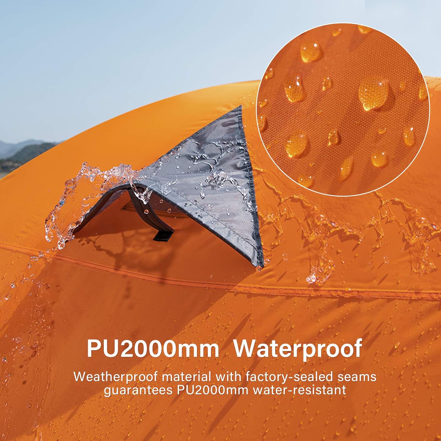 BISINNA 2/4 Person Camping Tent Lightweight Backpacking Tent Waterproof Windproof Two Doors Easy Setup Double Layer Outdoor Tents for Family Camping Hunting Hiking Mountaineering Travel - Image 7