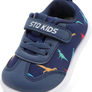 STQ Toddler Girls Boys Wide Toe Barefoot Shoes Kids Walking Tennis Comfort Sneakers Lightweight Breathable Gym Shoe