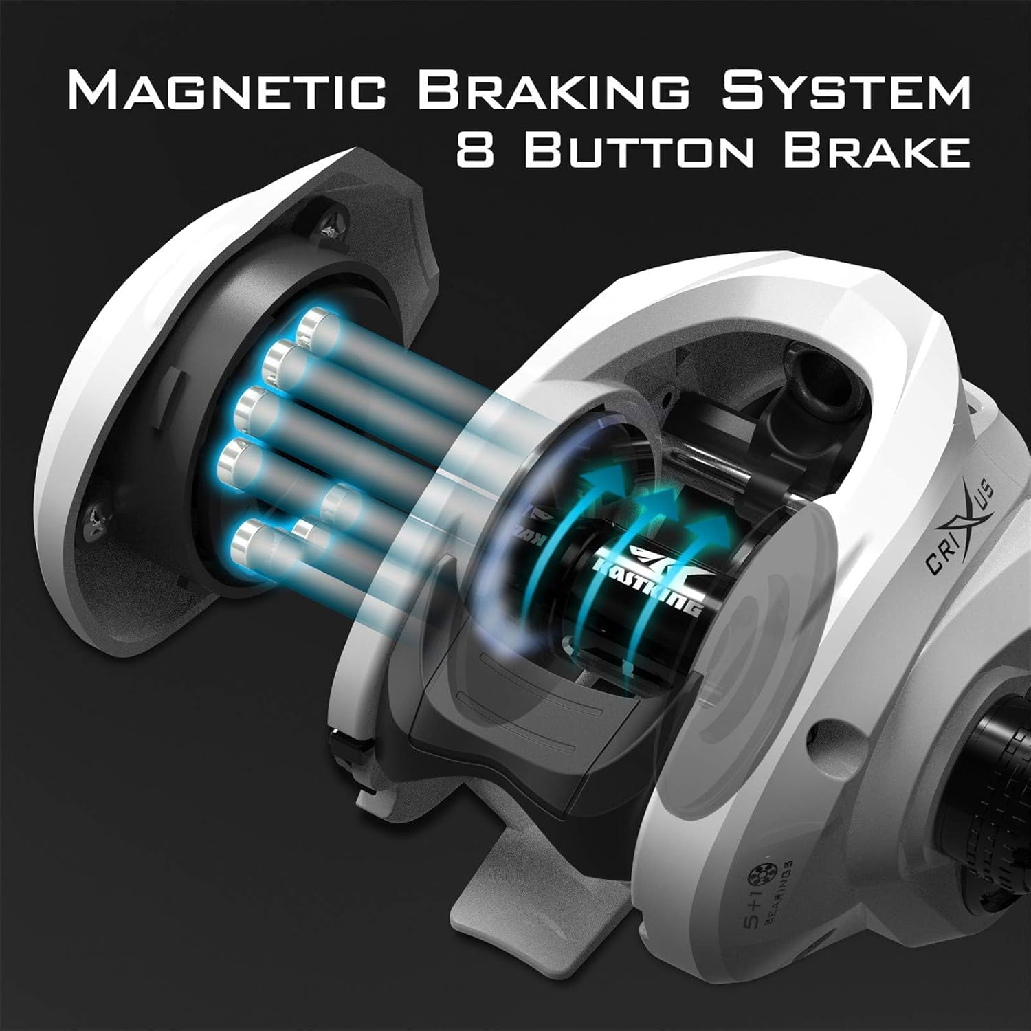 KastKing Crixus Fishing Rod and Reel Combo, High Performance Spinning & Baitcaster Combo, IM6 Graphite 2Pc Blanks, Zirconium Oxide Rings, SuperPolymer Handle, Lightweight Reel with Aluminum Spool - Image 3