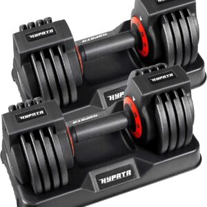 25/55 lbs Pair Adjustable Dumbbell Set, Adjust Dumbbell Weight for Exercises Pair Dumbbells for Men and Women in Home