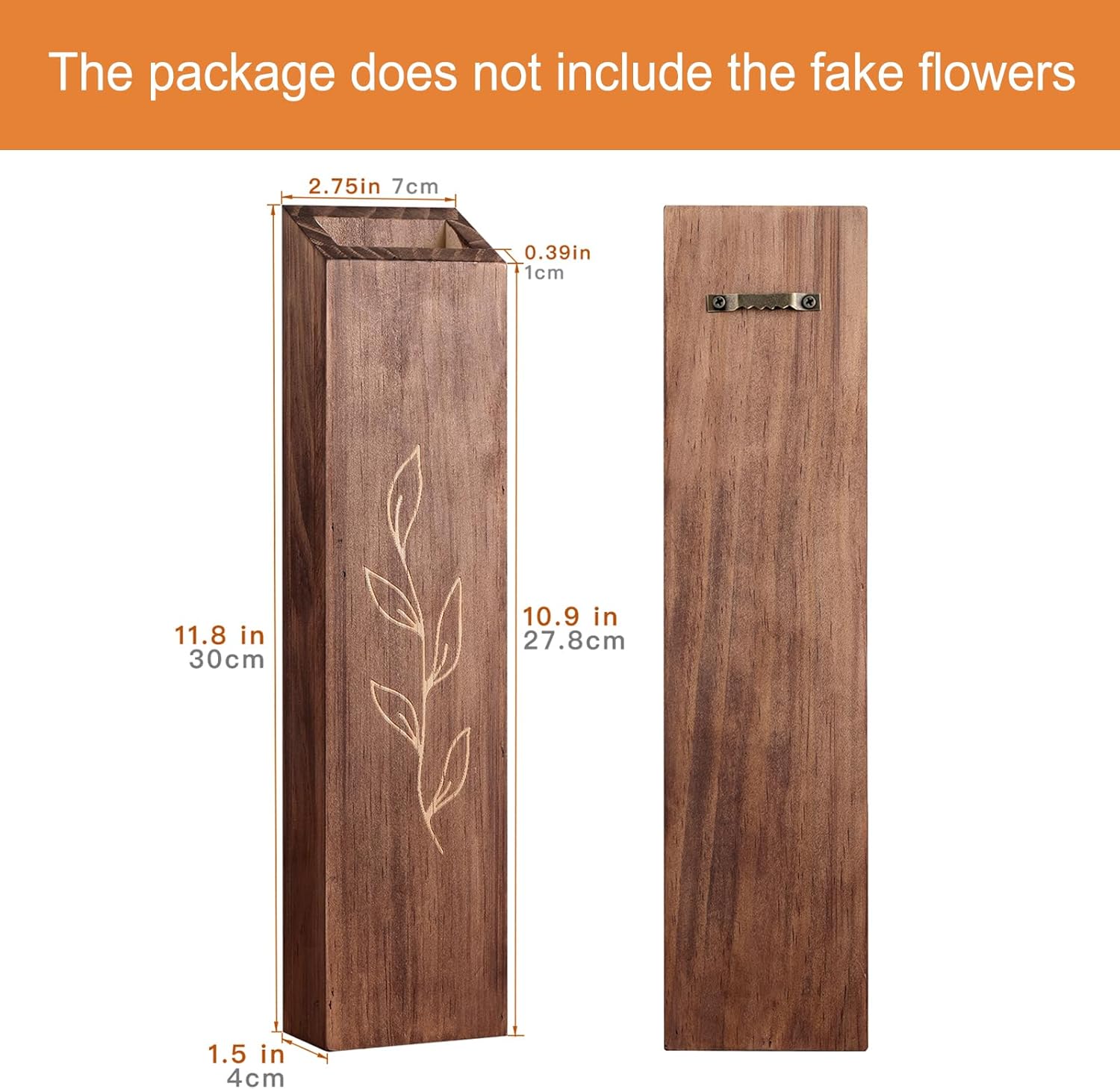 4 Pack Wood Indoor Wall Planter, Modern Boho Wall Decor for Living Room Bedroom, Farmhouse Pocket Vases for Dried Flowers and Faux Greenery Plants - Brown - Image 2