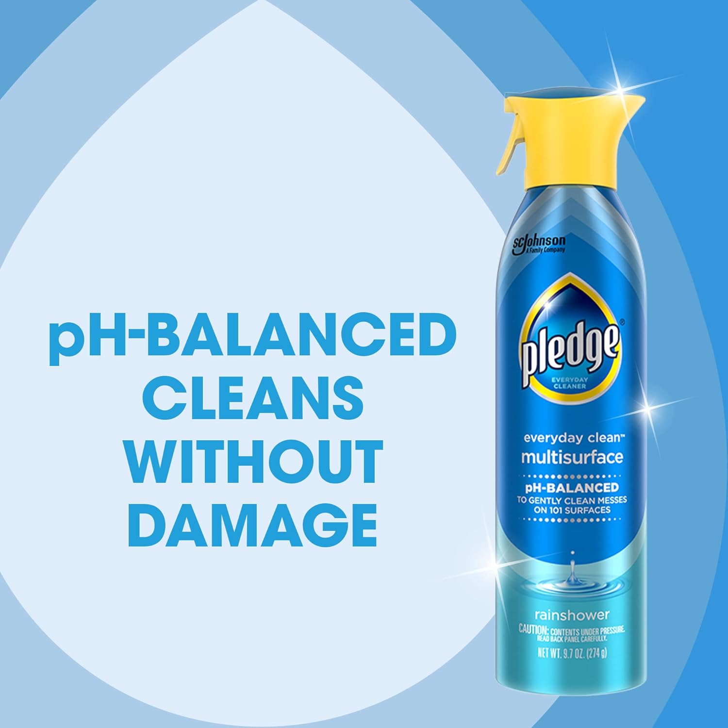 Pledge pH-Balanced Multisurface Spray, Everyday Cleaner, Rainshower Scent, 9.7oz (Pack of 3) - Image 3