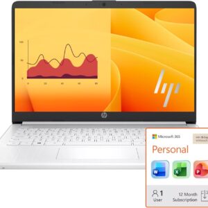 HP Ultra Slim Laptop for Students and Business | 1 Year Office 365 | 1.1TB Storage (1TB Cloud and 64GB Hard Drive) | Intel Quad-Core, 8GB RAM | Windows 11 Home w/o Earbuds