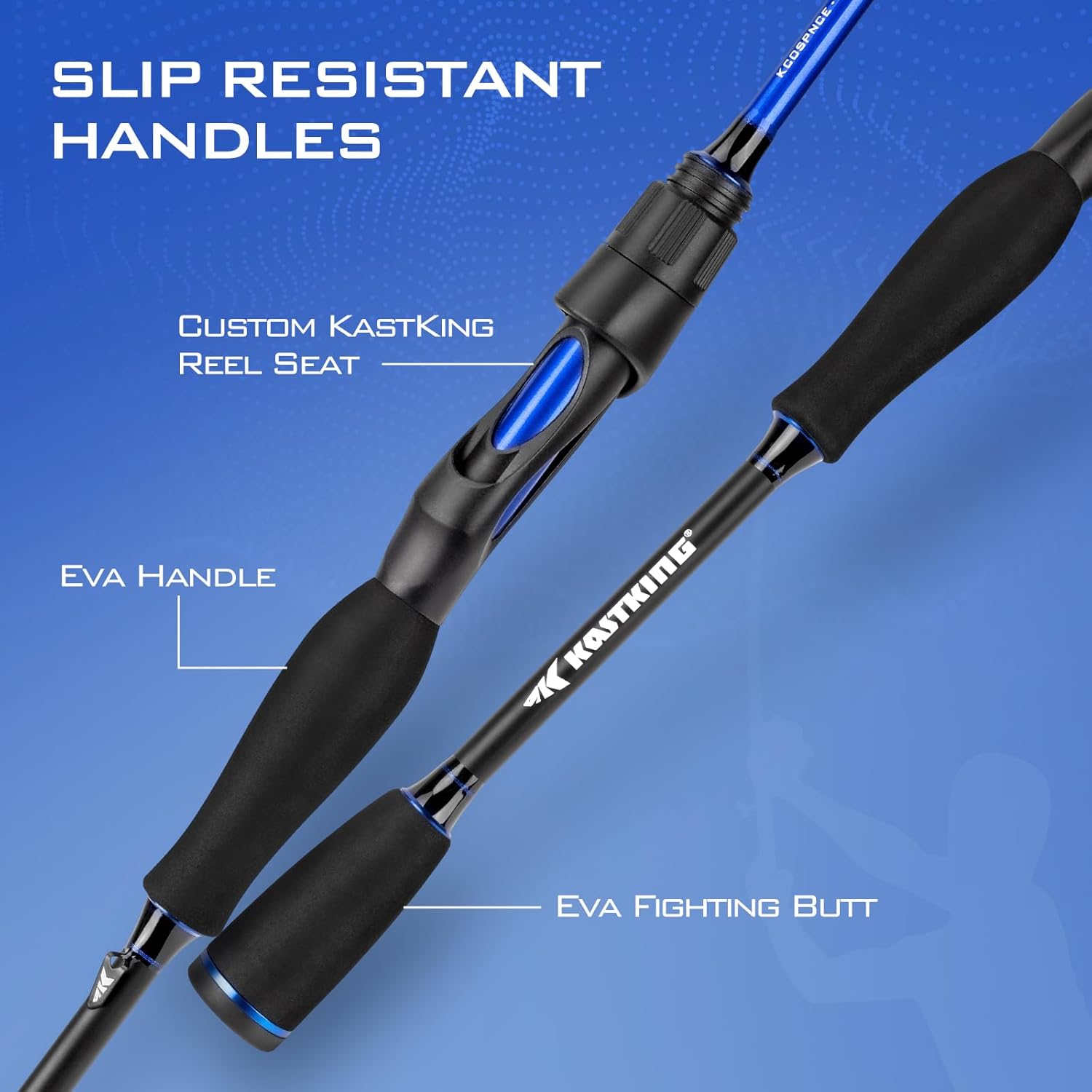 KastKing Centron Fishing Rod and Reel Combo, Spinning & Baitcasting Combos, IM6 Graphite 2Pc Blanks, Stainless Steel Guides with Ceramic Rings, Contoured EVA Handles & Fighting Butt - Image 5