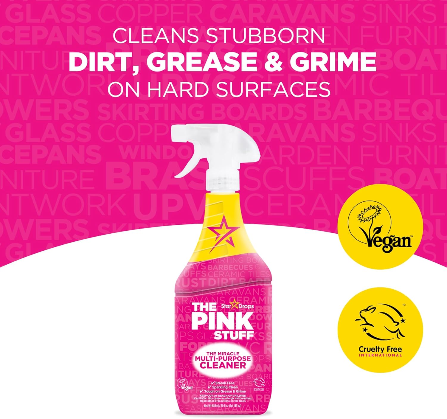 The Pink Stuff Miracle Multi-Purpose Cleaner Spray, 30 fl oz – Now 20% More! Powerful All-Purpose Cleaning Solution for Kitchens, Bathrooms, Floors & More – Cuts Through Grease & Grime with Ease - Image 2