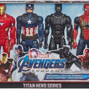 Marvel Avengers Endgame Titan Hero Series 12″ Action Figures Captain America, Iron Spider, Black Panther, and Iron Man (4 Action Figures)