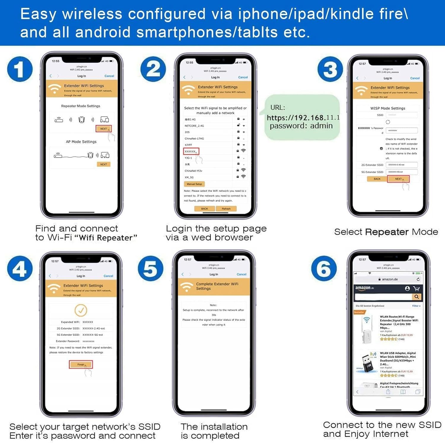 WiFi Extender, WiFi Extenders Signal Booster for Home Up to 5000 sq.ft and 50 Devices, WiFi Range Extender, Wireless Repeater, Long Range Amplifier with Ethernet Port, 1-Tap Setup, Alexa Compatible - Image 5