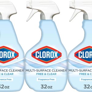 Clorox Free & Clear Multi Surface Cleaner, Spray Bottle, Fragrance Free, 32 Fluid Ounces, Pack of 3