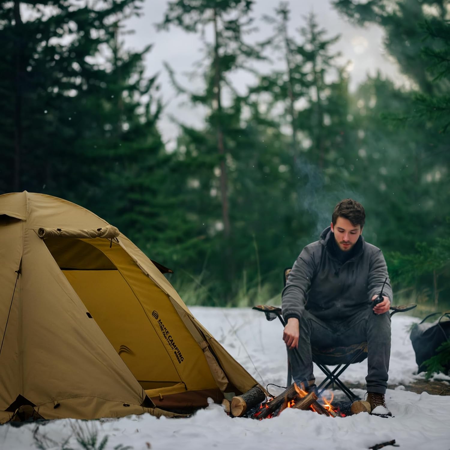 BISINNA 4 Season Tent for Backpacking Winter Tents 2 Person Lightweight Cold Weather Tents Waterproof Double Layer All Season Tent Aluminum Alloy Poles Easy Set Up for Camping, Hiking, Outdoor - Image 6