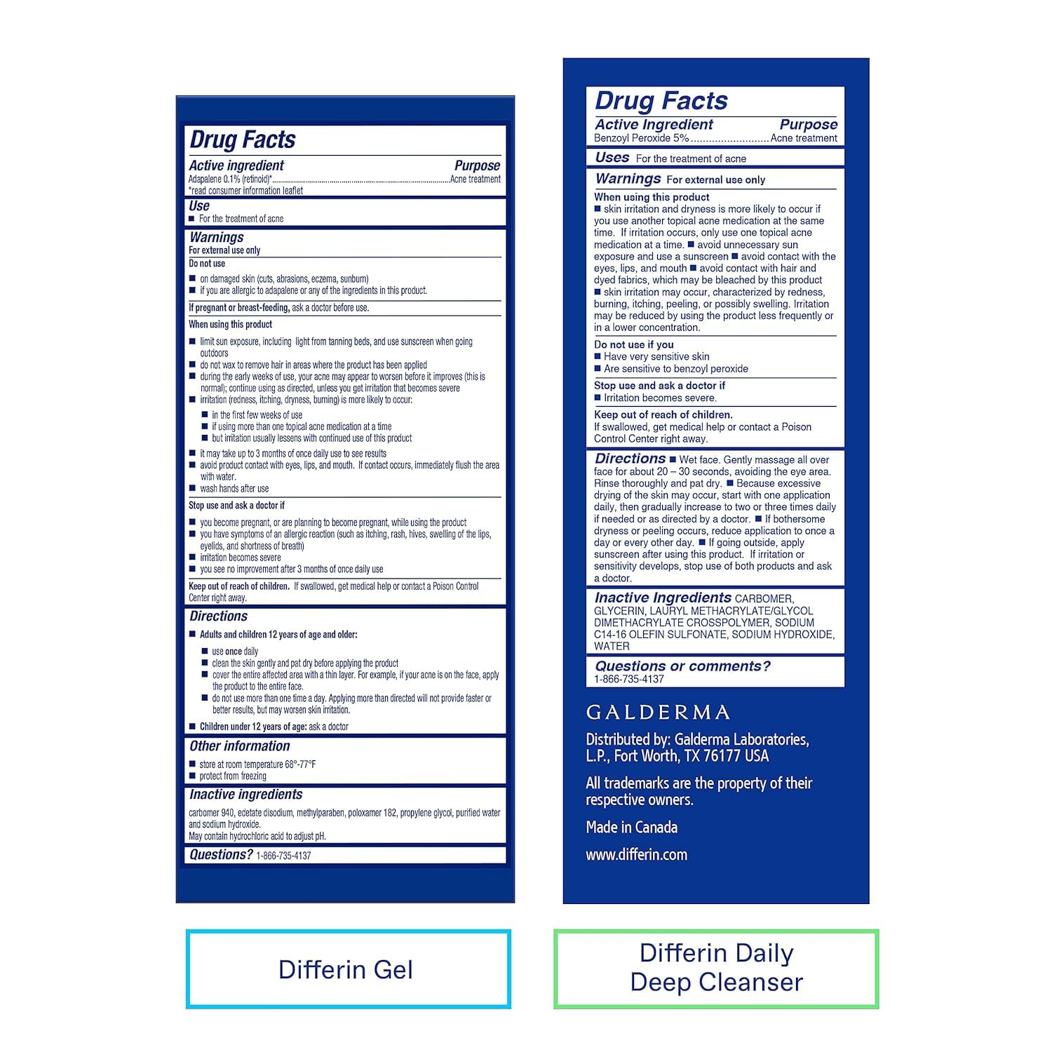 Differin Acne Skin Care Kit, Differin Gel Retinoid Acne Treatment for Face with 0.1% Adapalene & 5% Benzoyl Peroxide Face Wash & Body Wash, Designed for Pimple and Acne Prone Skin - Image 15