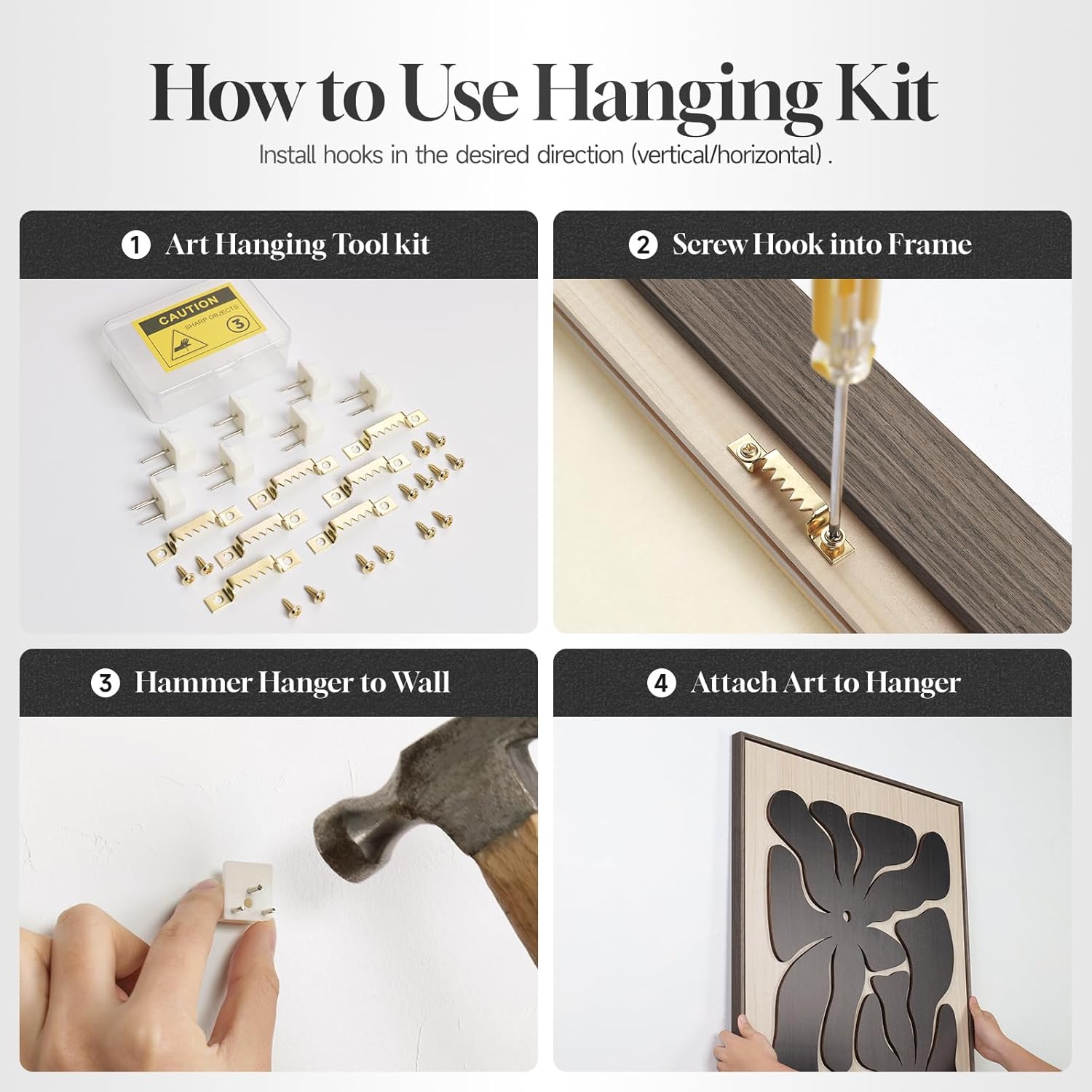 Framed Textured Wood 3D Wall Art for Living Room, Large Boho Floral Black and Beige Artwork for Walls, 3 Piece Abstract Bohemian Flower Wood 3D Art for Office Bedroom Hallway Wall decor, 24x36 Inch - Image 8