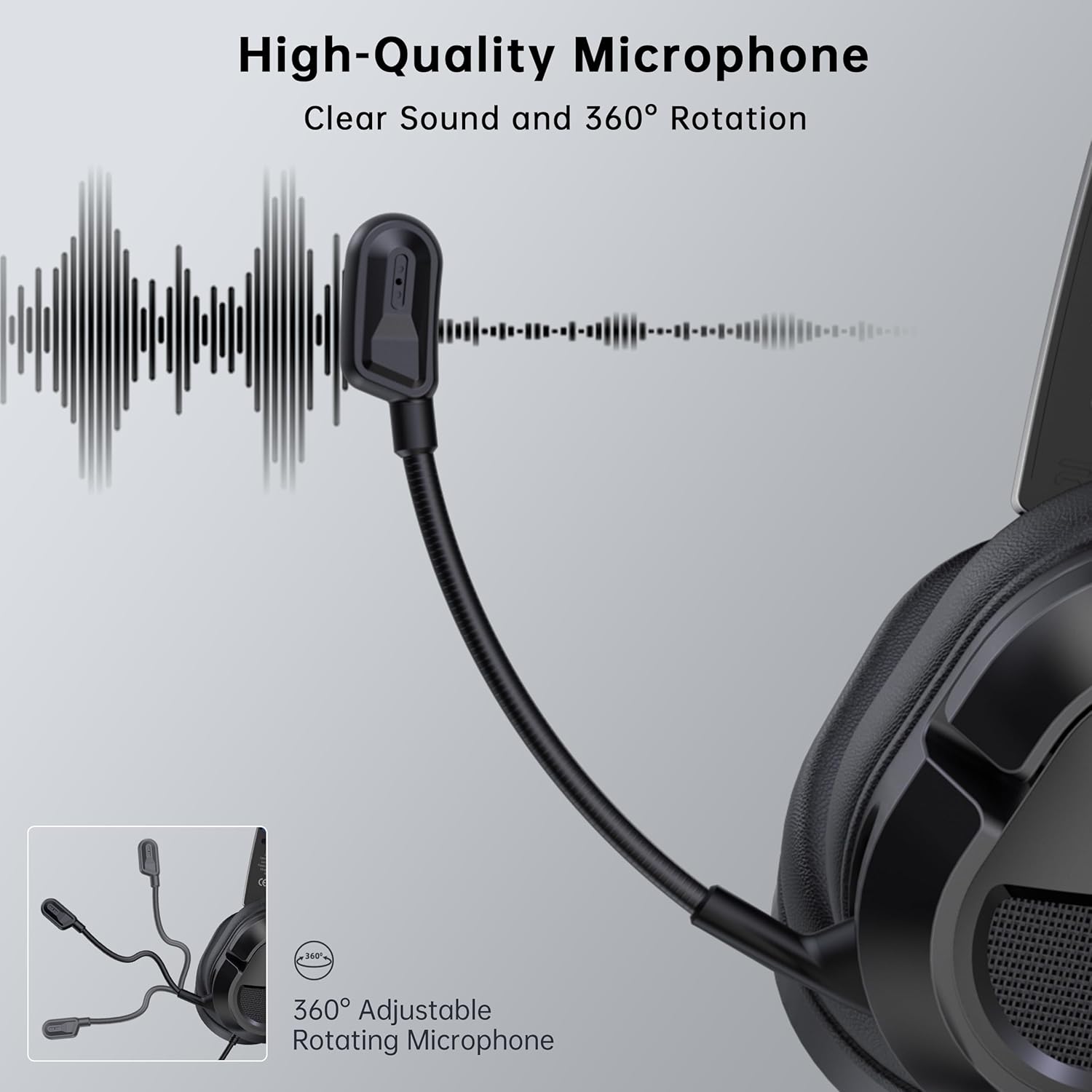 Gaming Headset for PS5、PS5Pro、PS4、Xbox Series X、Xbox Series S/One、PC 207g Headset with Clear Mic for Work 𝟐𝟎𝟐𝟔 𝐔𝐩𝐠𝐫𝐚𝐝𝐞 Wired Gaming Headphones with Mic、3.5mm Splitter、79in Cable.Gamer Gifts - Image 5