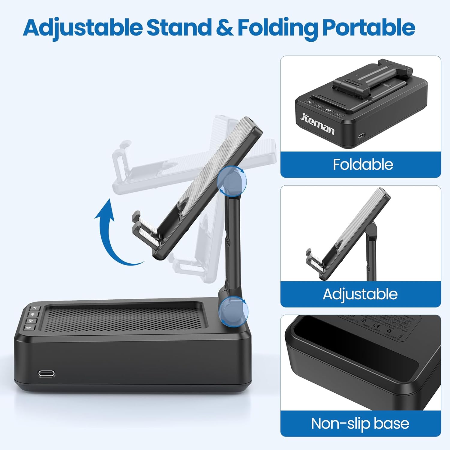 Cell Phone Stand with Wireless Bluetooth Speaker and Anti-Slip Base HD Surround Sound Perfect for Home and Outdoors with Bluetooth Speaker for Desk Compatible with iPhone/ipad/Samsung Galaxy - Image 6