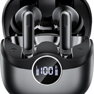 Adaptive Hybrid Active Noise Canceling 2026 Wireless Earbuds, 6 Mics ENC Clear Call Ear Buds, Hi-Res Audio Deep Bass Bluetooth 5.4 Headphones, 40H Playtime, Wireless Charging, LED, USB-C, Black