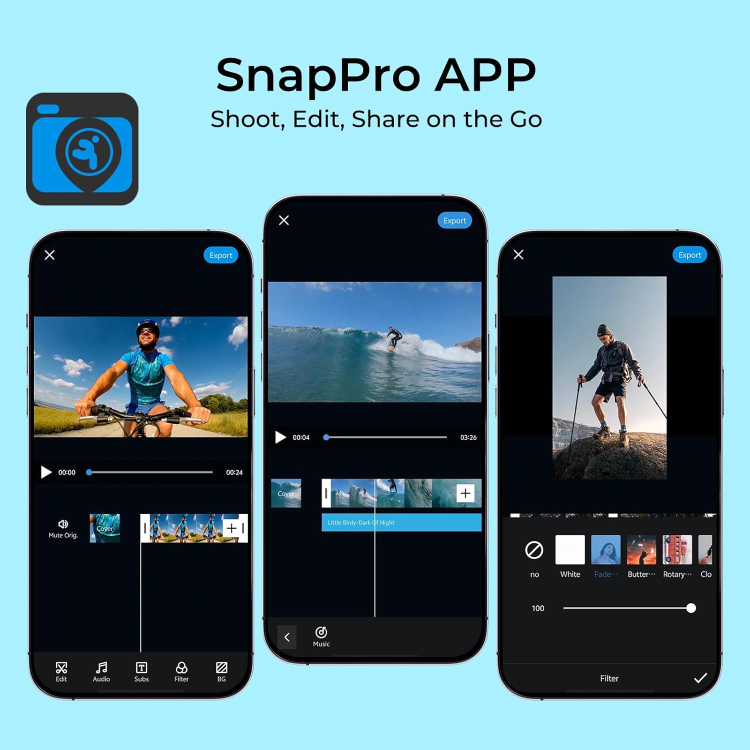 icefox i7 Action Camera 4K 60FPS 30MP with 2X 2150mAh Batteries, Underwater Camera with 5X Zoom, EIS, Powered by Snappro App,Support Video&Photo Editing,Waterproof, WiFi Remote Control - Image 5