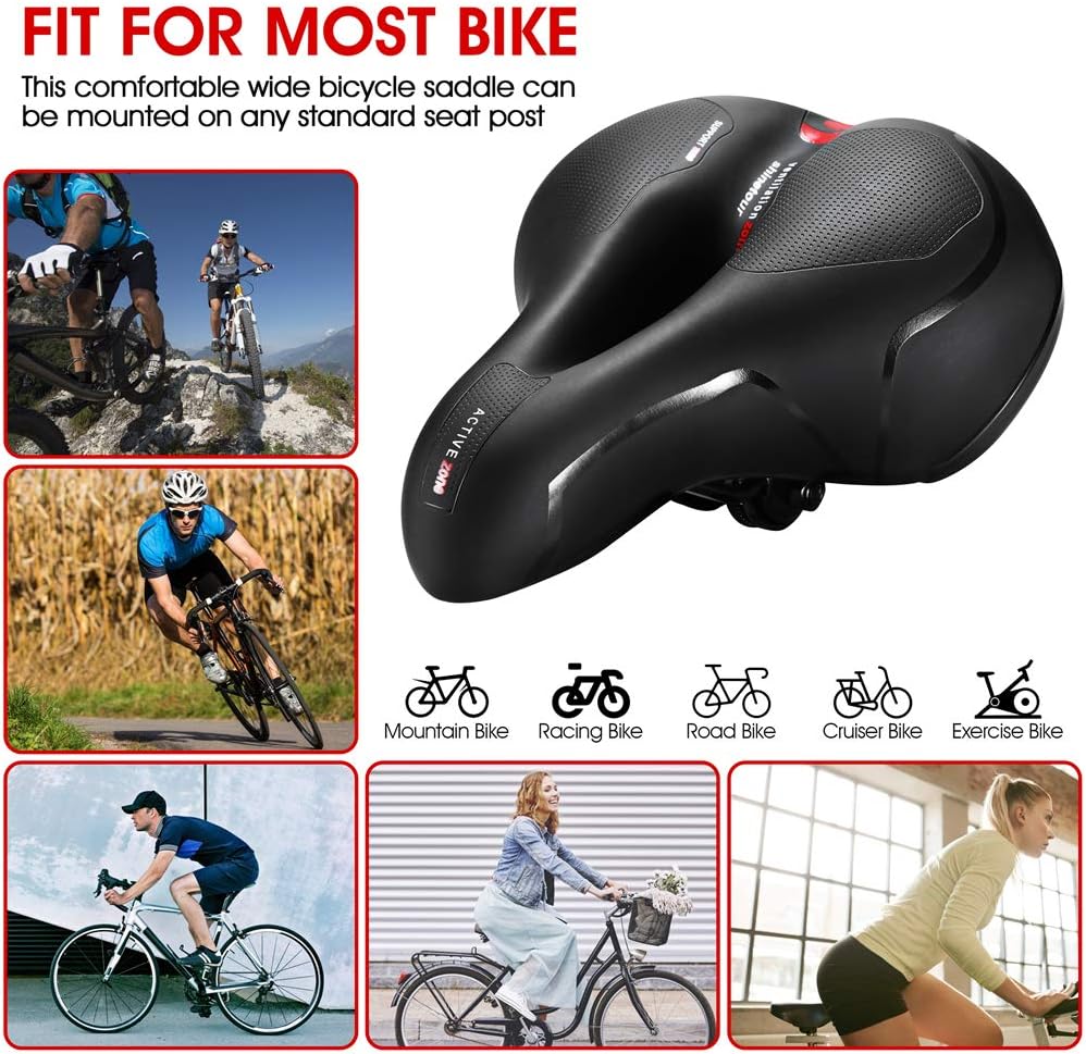 Comfortable Seat Cushion for Men Women with Dual Shock Absorbing Ball Memory Foam Waterproof Wide Bicycle Saddle Fit for Road Bikes - Image 7