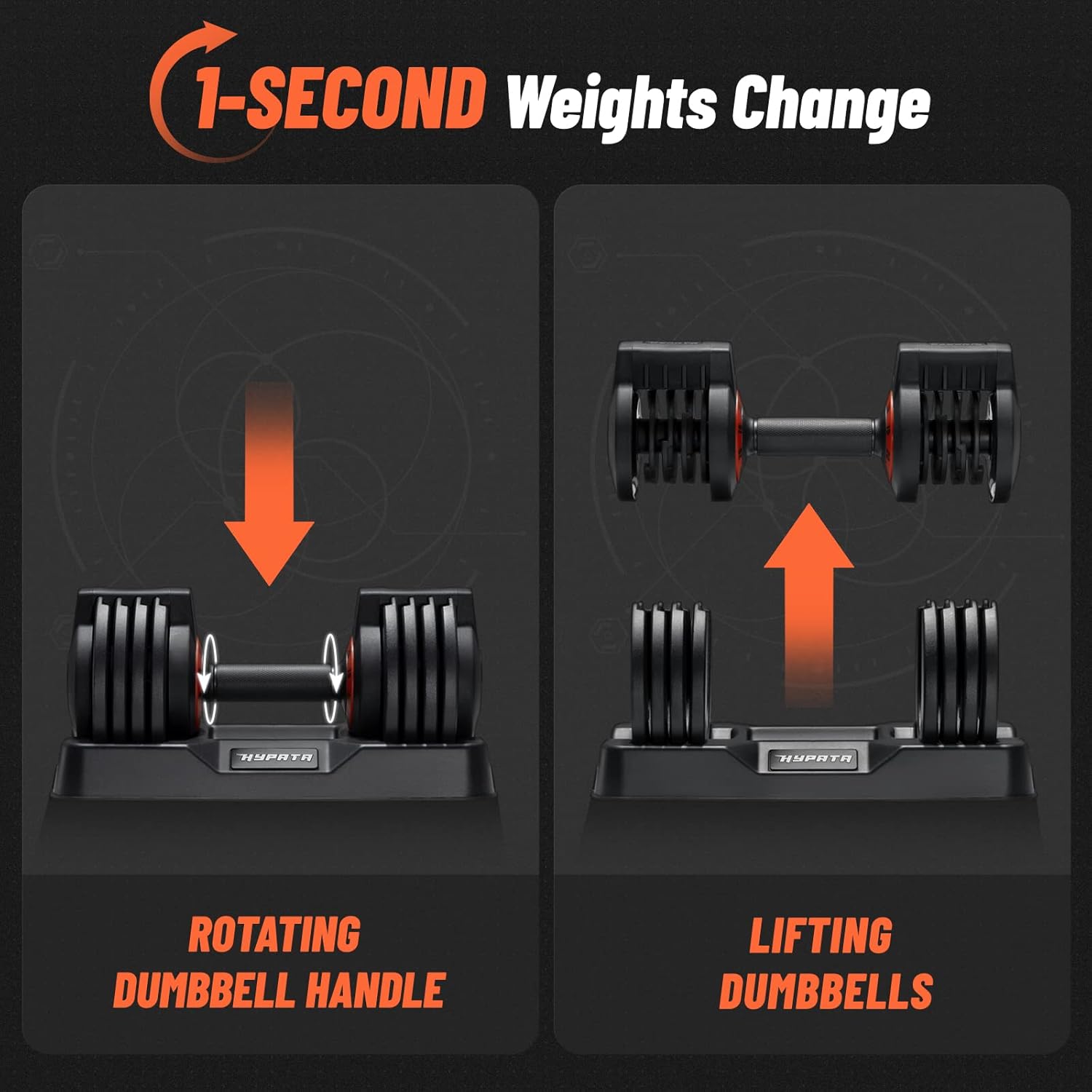 25/55 lbs Pair Adjustable Dumbbell Set, Adjust Dumbbell Weight for Exercises Pair Dumbbells for Men and Women in Home - Image 6