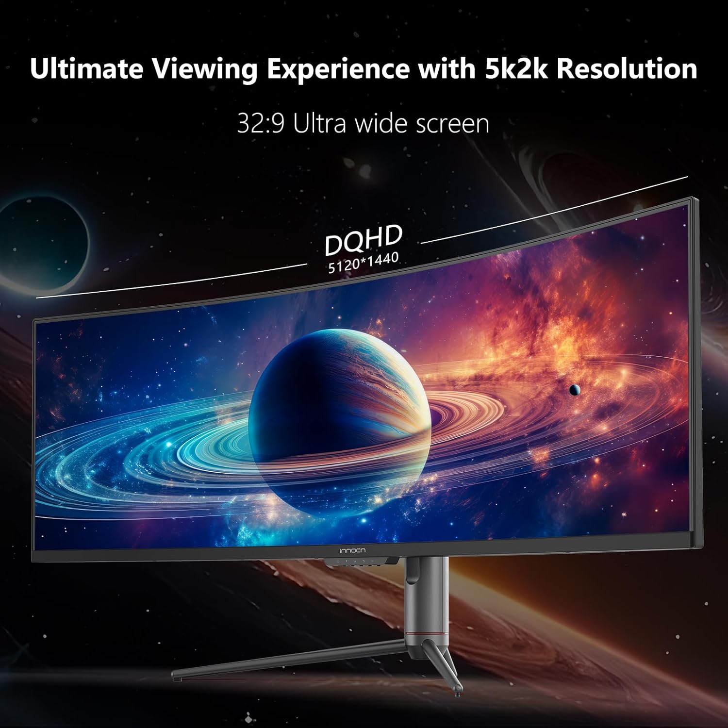 INNOCN 49" 240Hz Curved Monitor Ultrawide Gaming QHD 5120 x 1440P Computer Monitor, R1800, 99% sRGB, HDR400, USB Type C, DisplayPort, HDMI, Built-in Speakers, Height/Tilt Adjustable - 49C1S - Image 4
