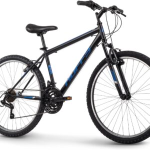 Huffy Stone Mountain Hardtail Mountain Bike for Boys/Girls/Men/Women, 20″/24″/26″ Sizes, 6 or 21 Speed Shimano Twist Shifting, Front or Dual Suspension, Comfort Saddle, Sleek Colors