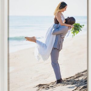 Kate and Laurel Custom Printed Framed Canvas Wall Art, 16×20 White, Sylvie Personal Canvas Print with Your Photos for Bedroom or Living Room Gallery Wall Decor | Printed and Hand Framed in the USA