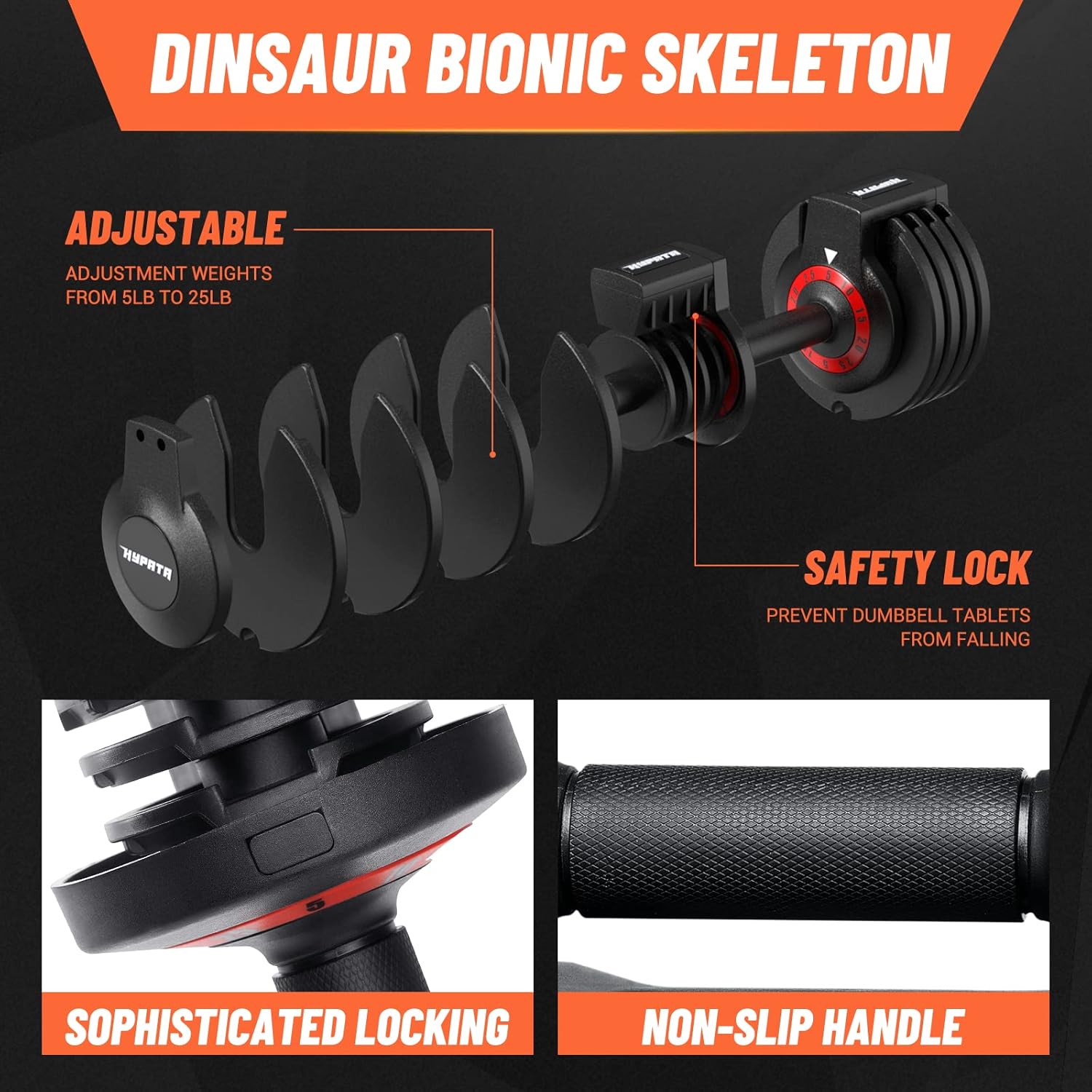 25/55 lbs Pair Adjustable Dumbbell Set, Adjust Dumbbell Weight for Exercises Pair Dumbbells for Men and Women in Home - Image 5