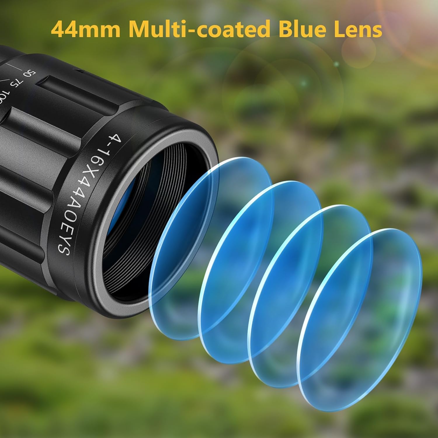 CVLIFE 4-16x44 AO Rifle Scope Red and Green Illuminated Scope with Locking Turret Sunshade and Mount Included - Image 3