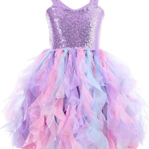 Tutu Dress for Girls Sparkly Sequin Tulle Princess Birthday Party Dress for Toddler Girls Prom Sneaker Ball Gown