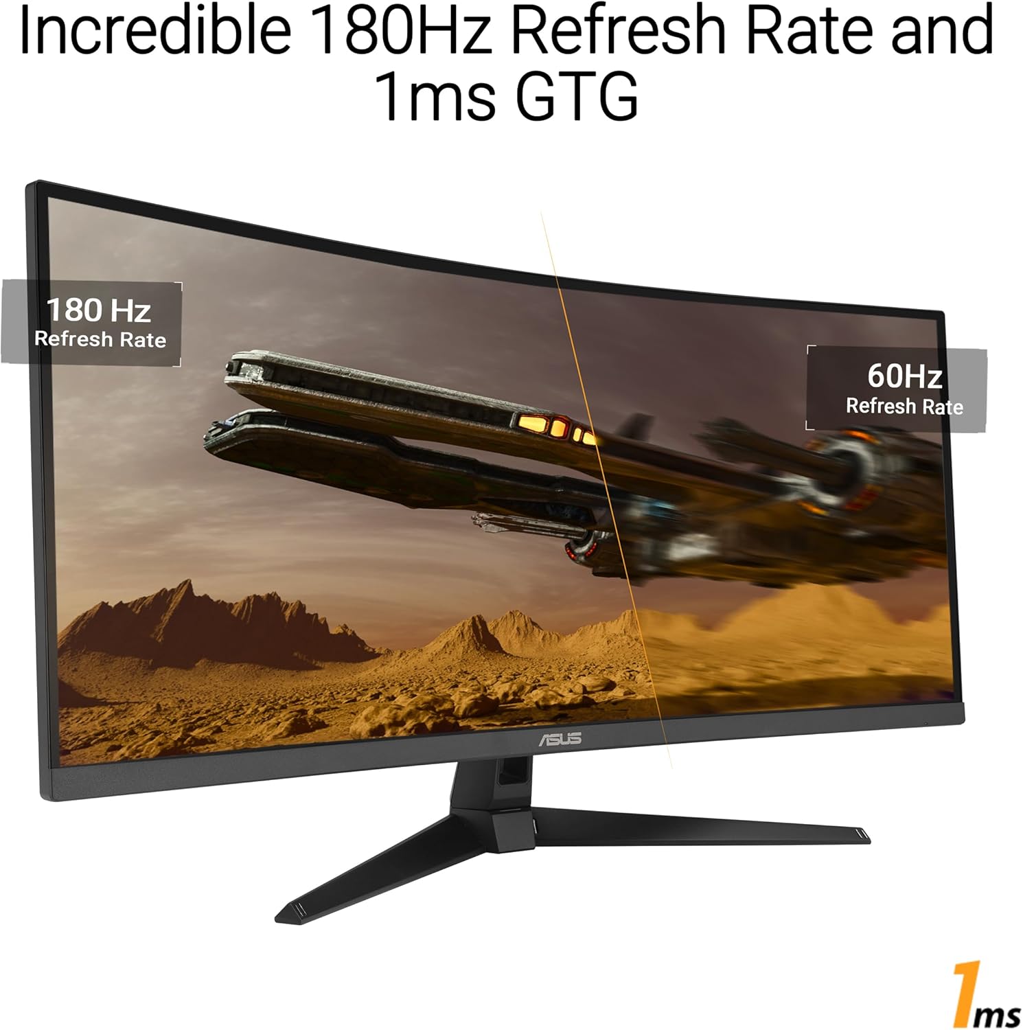 ASUS TUF Gaming 34” Ultra-Wide Curved Monitor (VG34VQ3B) – 21:9 QHD (3440x1440), 180Hz, 1ms, Extreme Low Motion Blur Sync, FreeSync Premium, Speaker, 90% DCI-P3, DisplayWidget Center, 3 yr Warranty - Image 3