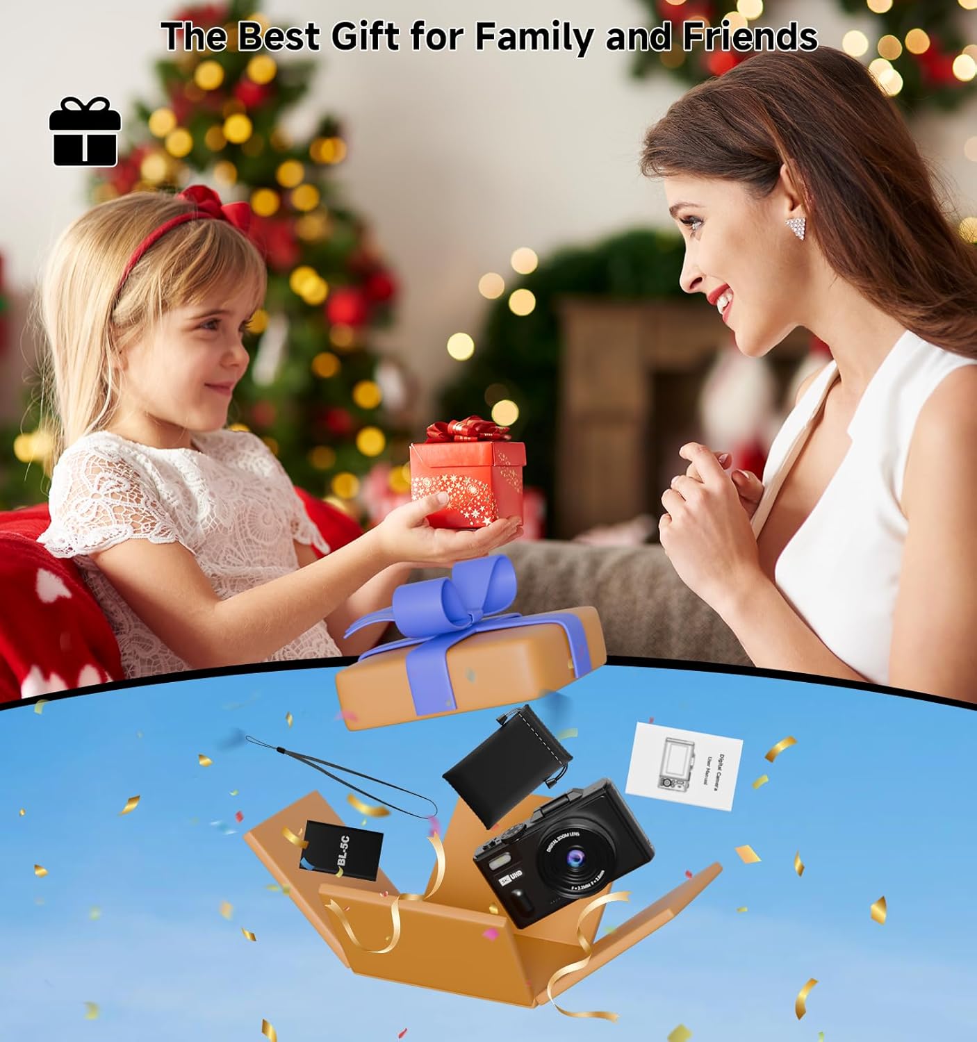 Digital Camera, UHD 5K Travel Camera 80MP Compact Cameras with 18X Zoom Vlogging Camera for YouTube with Flip Screen 3" 180° Video Cameras with 64GB SD Card for Beginners & Adults (Black) - Image 8