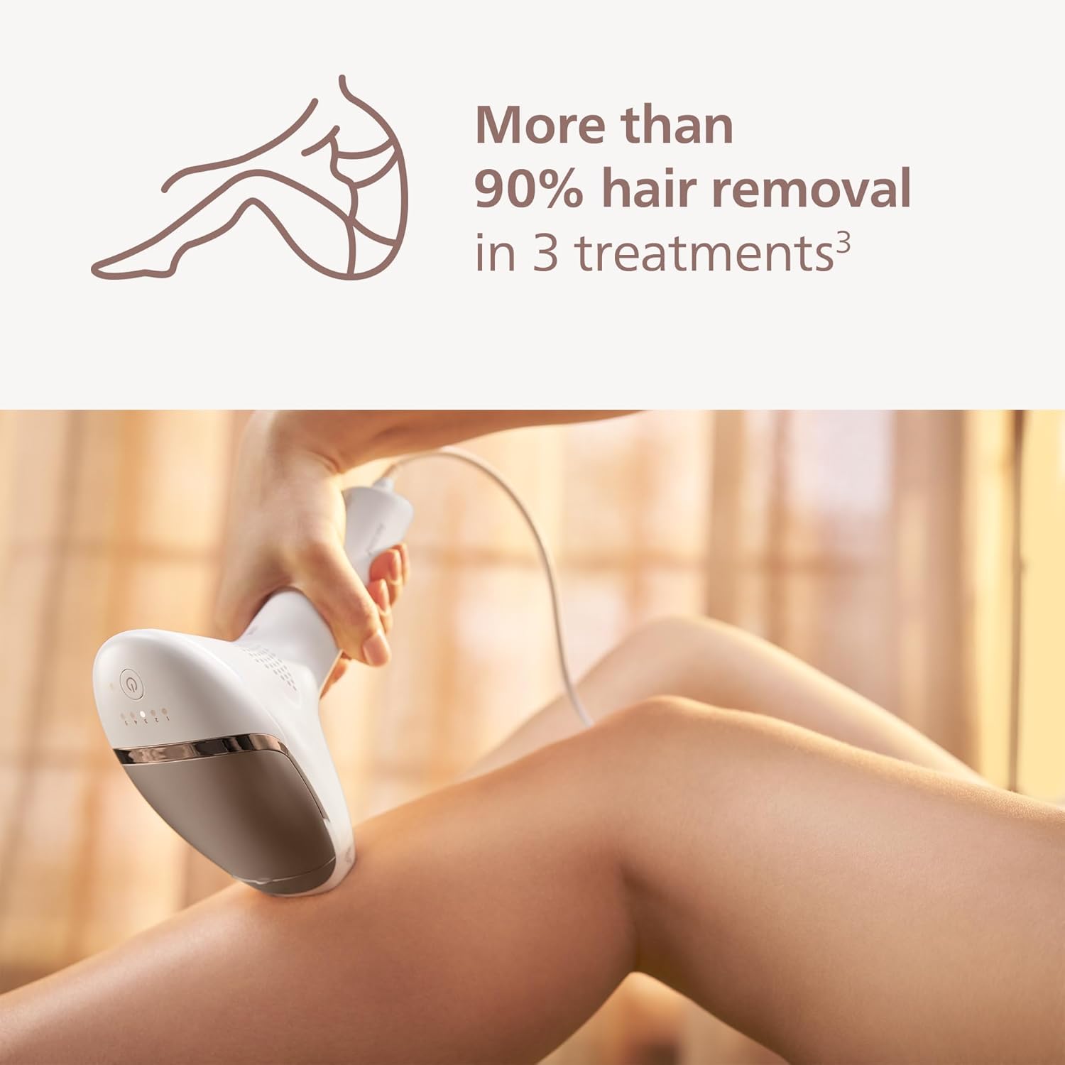 Philips Lumea 8000 Series IPL Hair Removal Device, Permanent Laser Hair Reduction for Women & Men, Easy and Comfortable Use at Home, SenseIQ, 3 Attachments for Body, Face, Intimate, BRI937/03 - Image 3