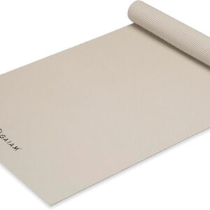 Gaiam Yoga Mat – Premium 5mm Solid Thick Non Slip Exercise & Fitness Mat for All Types of Yoga, Pilates & Floor Workouts (68″ x 24″ x 5mm)