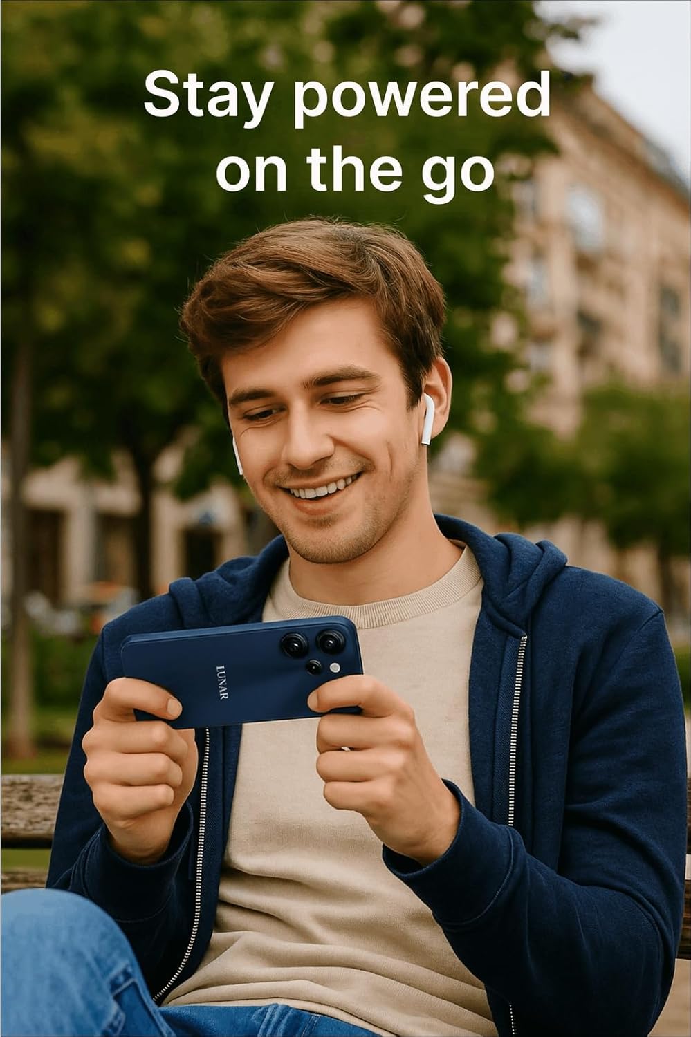 LUNAR Eclipse L1 5G Unlocked Phone, Android 14 Smartphone, 6.79" FHD+ Display, 5000mAh Battery, 18W Fast Charging, 50MP+5+2 Rear Camera, GPS, AI Face & Fingerprint Unlock, Aura Blue - Image 3